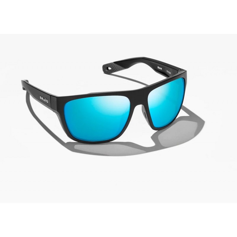 Bajío Sunglasses Las Rocas, Black Matte/Blue Mirror Poly