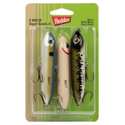 Heddon Super Spook Jr. Topwater Kit, 3 pcs