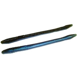 Zoom Finesse Worm 4.5" Green Pumpkin Blue Flash, 20 pcs