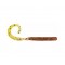 Zoom Curly Tail Finesse Worm 4" Pumpkin Chartreuse, 20 pcs